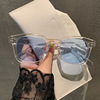 Retro glasses solar-powered, fashionable square sunglasses, 2021 collection, Korean style, internet celebrity