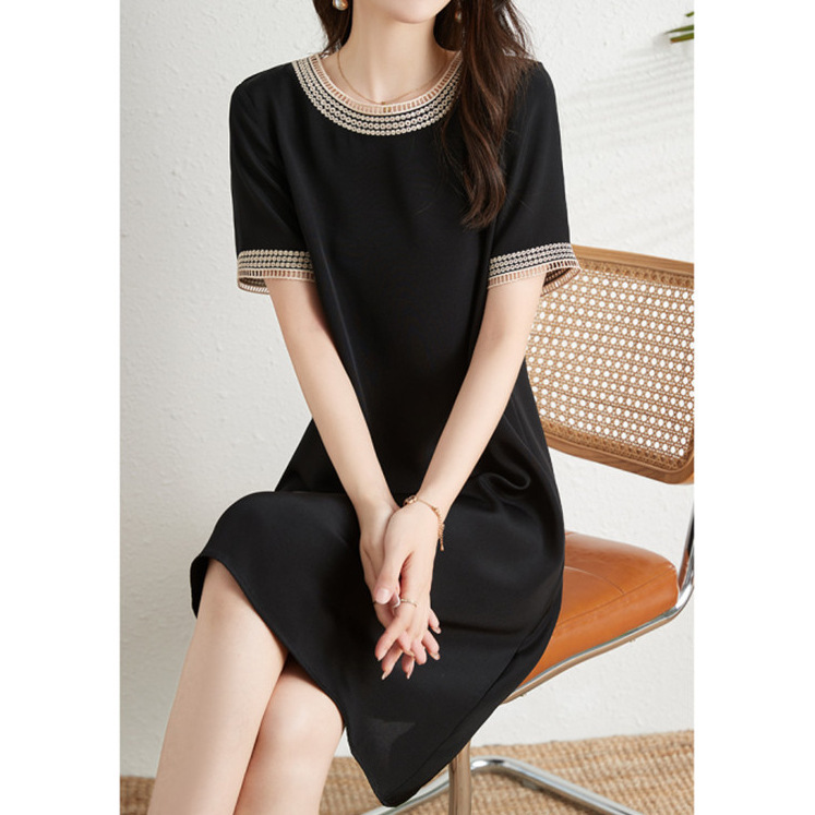 High-End Silk Little Black Dress, Heavyweight Mulberry Silk Dress, 2026 Spring New Women's Fashion, Summer Black Dress
