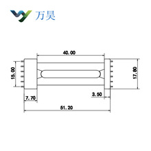 万昊电子EDR39立式6+6（53.5x15)电木变压器骨架高频电感