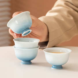补货自在单个茶杯功夫茶杯小个品茶杯闻香主人杯德化高岭土客杯