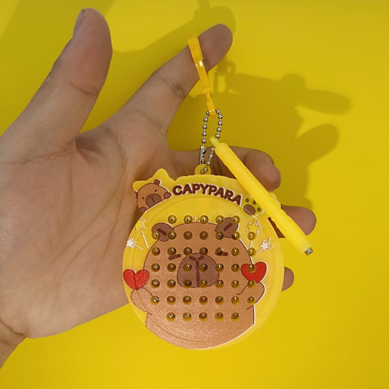 Caricatura encantadora capibara magnetismo bola de acero tablero de dibujo juguetes para niños fábrica directa llaveros mochila pequeña colgante