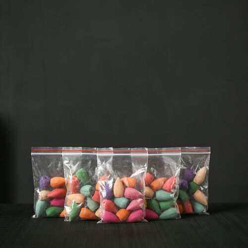 Bulk reverse flow incense grain custom private label bagged Indian incense grain aromatherapy accessories custom aromatherapy home decor item