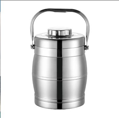 Suministro directo de fábrica de acero inoxidable aislado olla de doble capa vacío aislado barril de gran capacidad sellado anti-desbordamiento olla para estudiantes