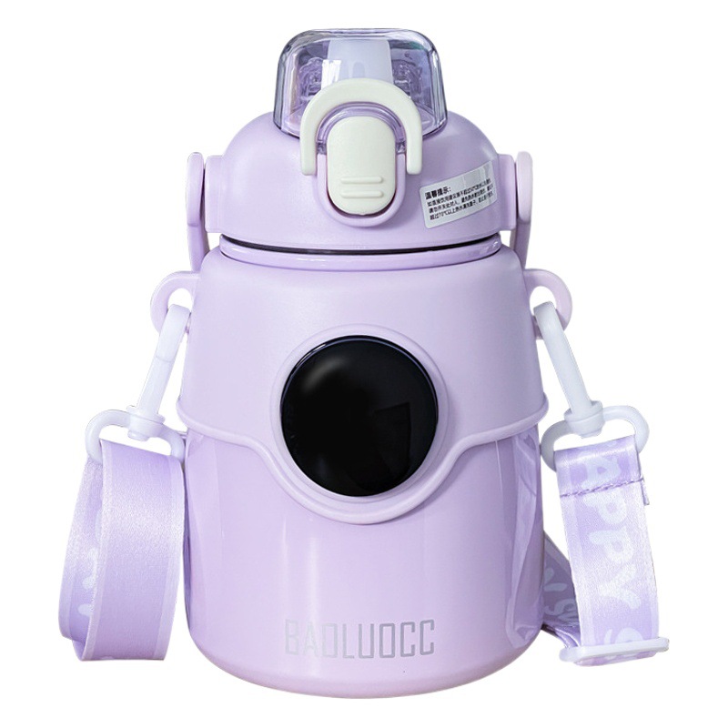 Astronauta taza de vacío para niños 316 taza de agua de paja de acero inoxidable celebridad de Internet de gran capacidad al aire libre taza de vientre grande