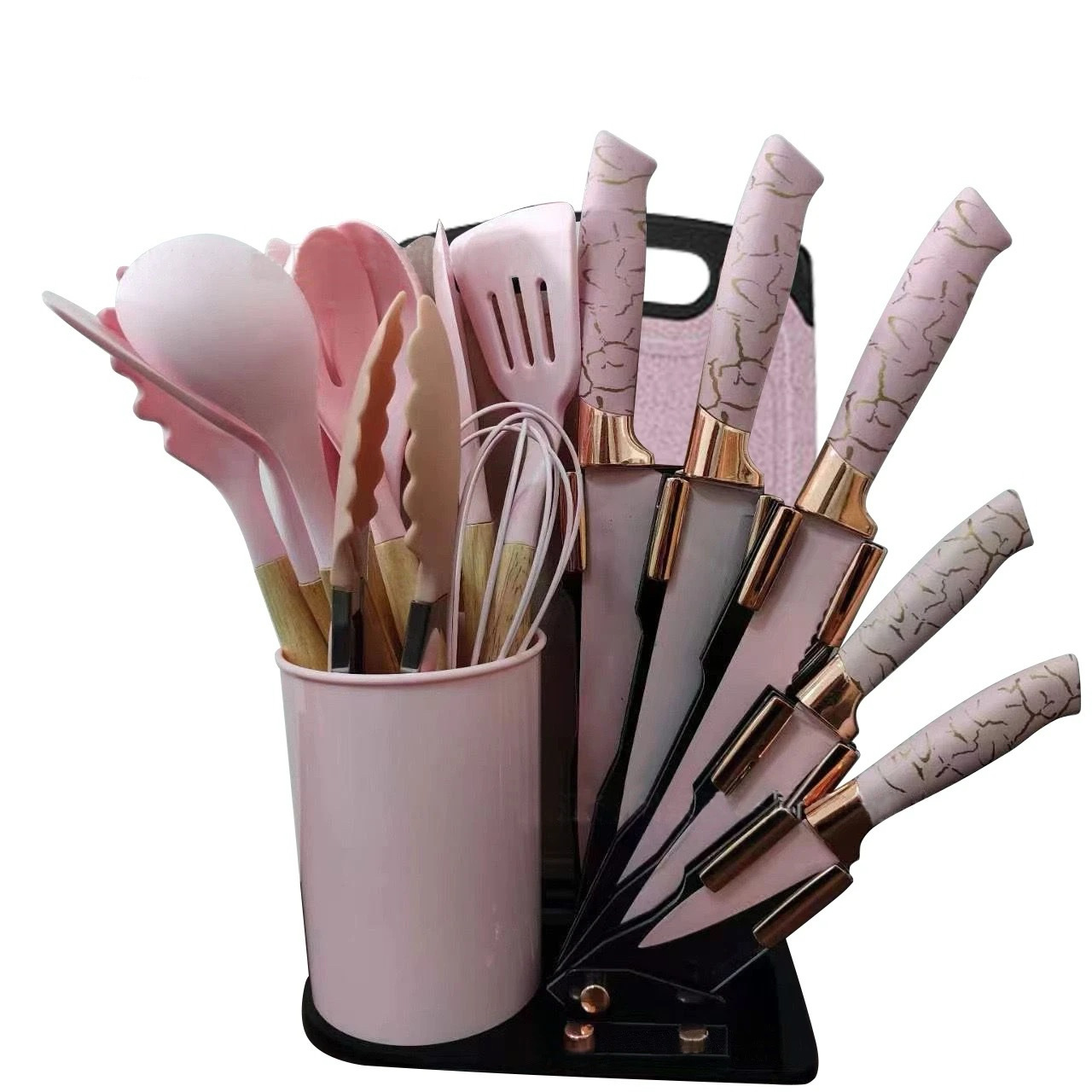 Comercio exterior suministro transfronterizo utensilios de cocina de silicona 20 piezas cuchillo de cocina antiadherente espátula cuchara de sopa traje de herramientas de cocina