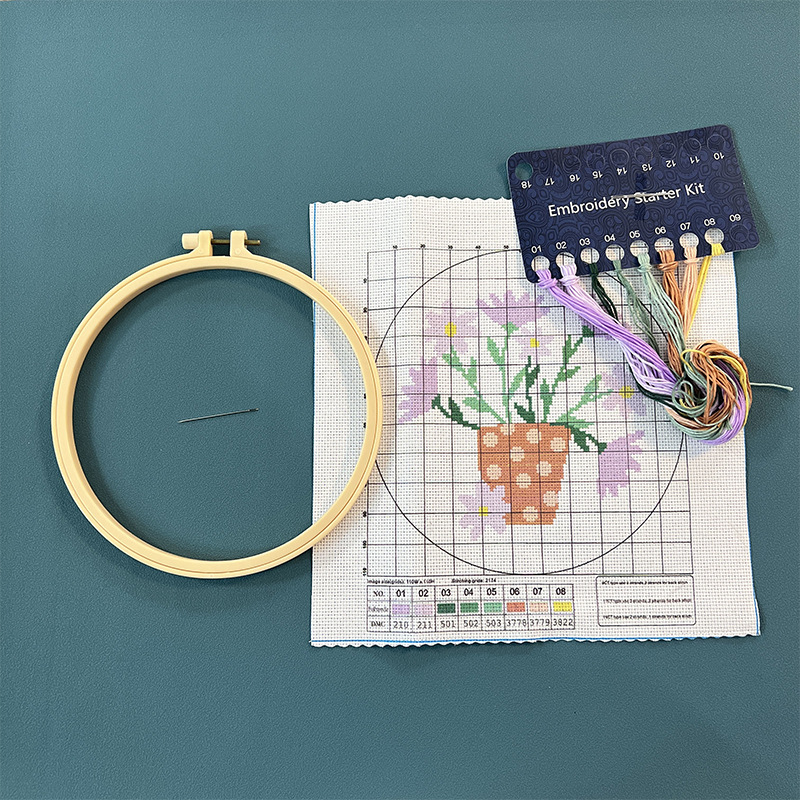 Bordado hecho a mano material de bricolaje paquete animal pequeño tamaño Cruz puntada colgante pintura flor principiante niños estudiante bolsa práctica