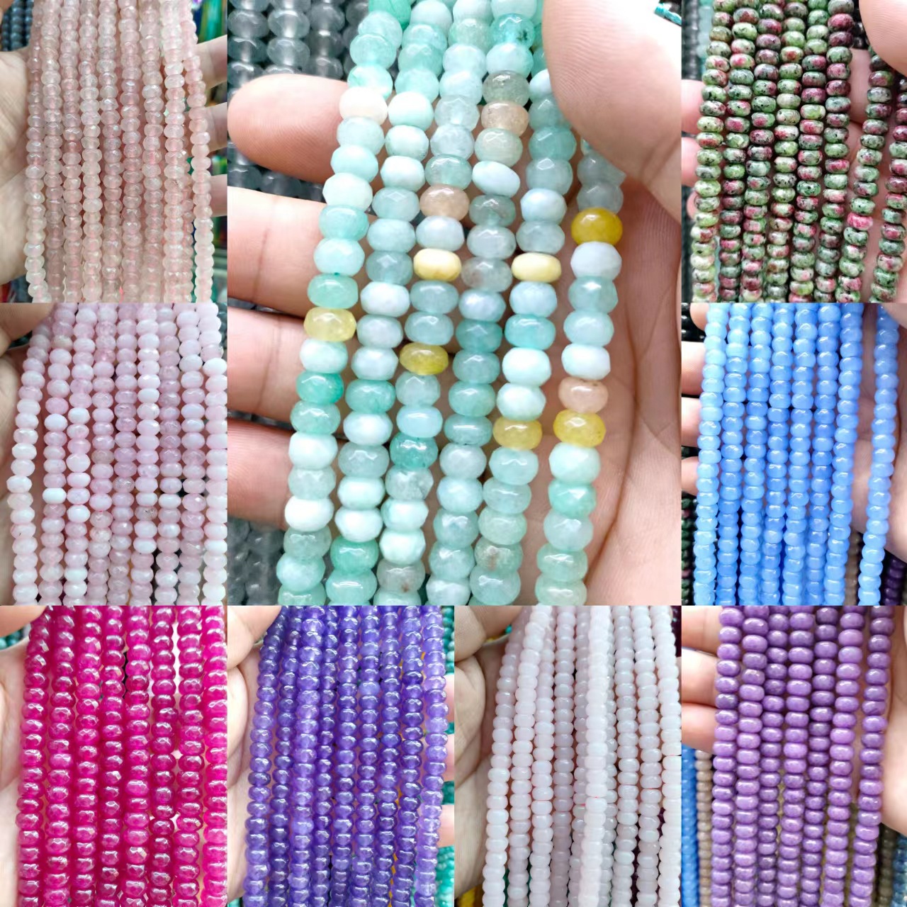 漢白玉優化切面車輪算珠 隔珠扁珠刻面DIY佛珠菩提配件半成品批發