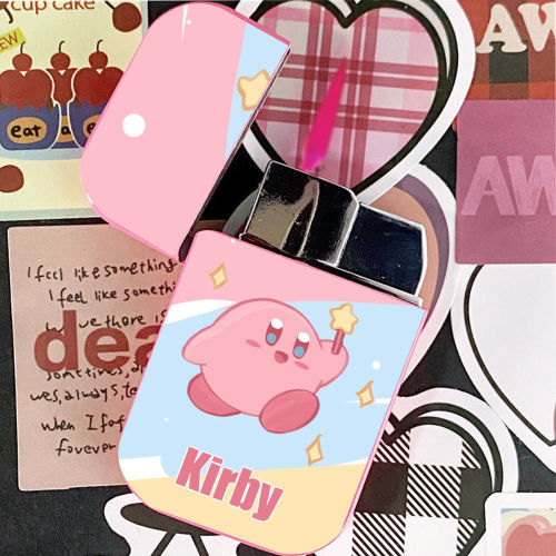 Cute Kirby inflatable lighter pink flame ins high-looking and durable creative can be given to your boyfriend