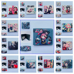 Spy Family Merchandise Full-Color Wallet, Cartoon Anime Print Zipper Pocket Wallet, Foldable Short Handle Leather Card Holder