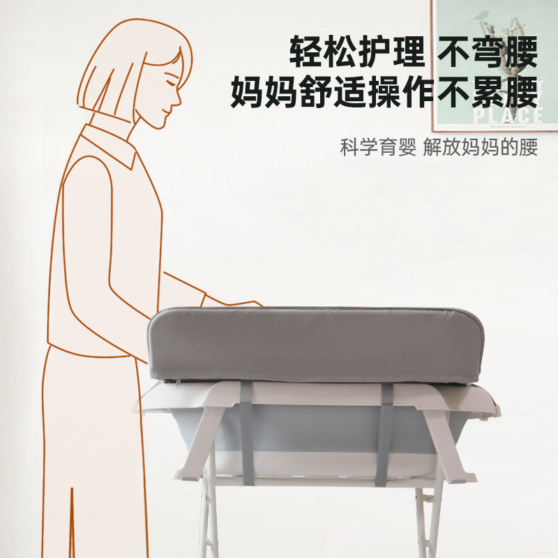 Baña para bebés recién nacidos, conjunto de soporte de bañera para bebés, tabla de enfermería para cambiar pañales, percha de secado postparto sin doblarse