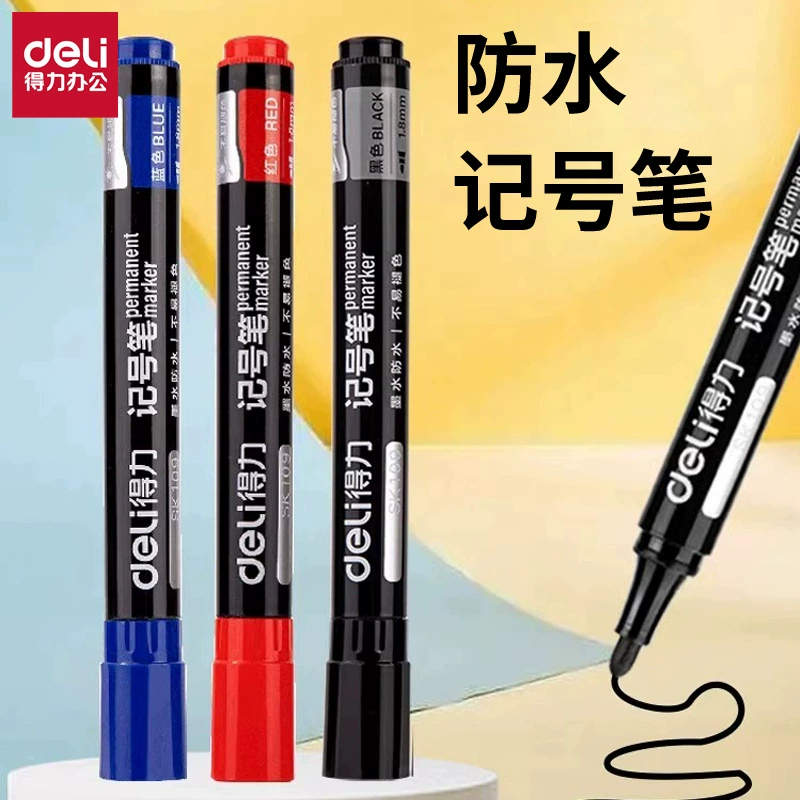 Deli SK109 Mark Pen Черная масляная ручка Большая емкость Логистика Специальная Водонепроницаемая ручка Большая головная ручка