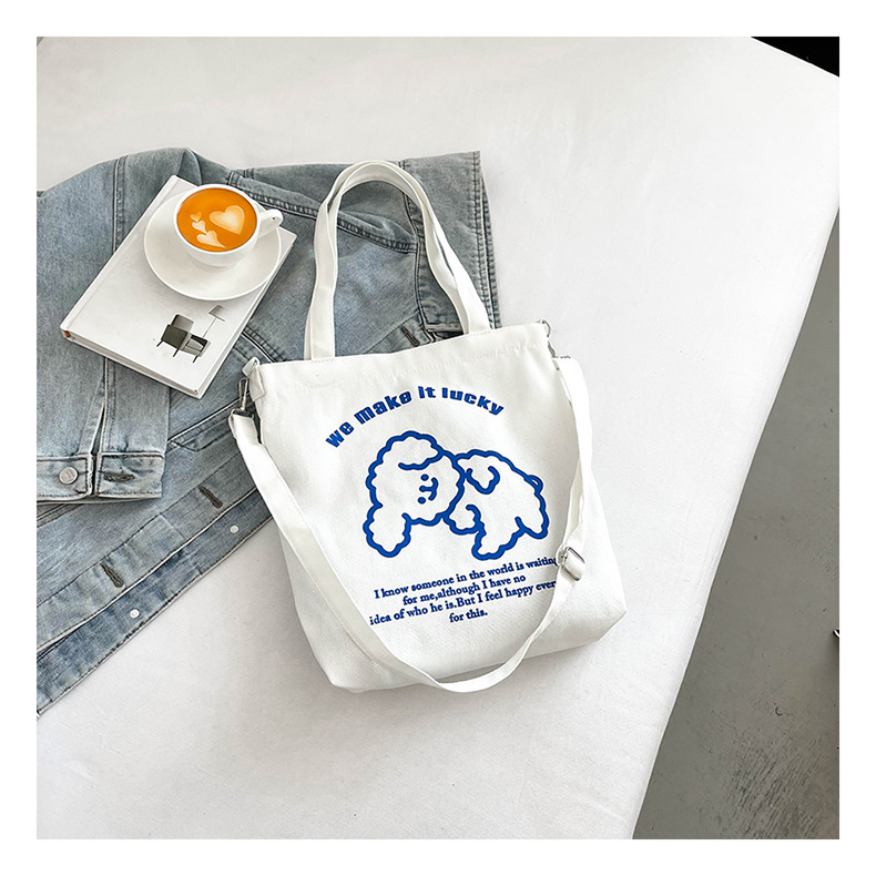 New fashionable and cute canvas bag, simple and large-capacity tote bag, casual and versatile single-shoulder crossbody bag, Douyin consignment undefined
