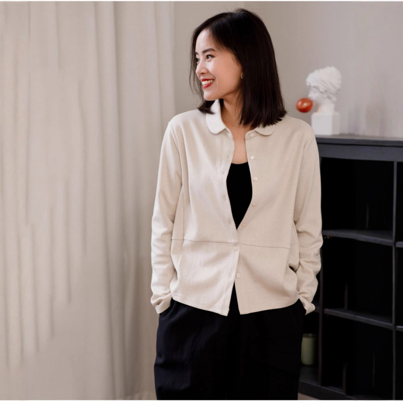 Spring and Autumn Loose Long-Sleeve Jacket 2025 Versatile Slimming Artistic Stretchy Knit Cardigan Women's Sweatshirt for Petite Sizes