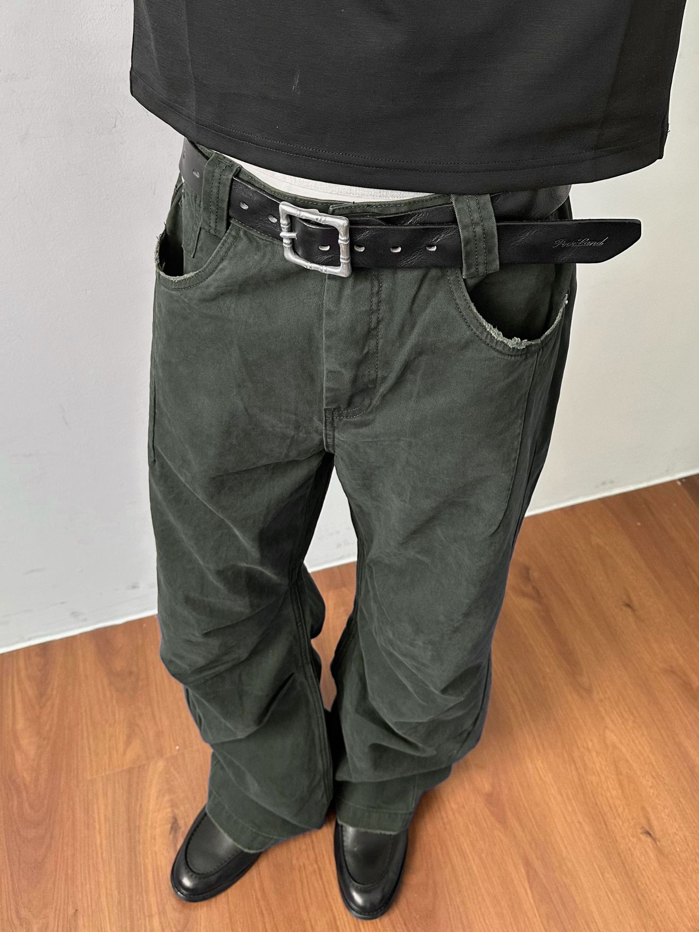 MADEEXTREME Washed Blue Straight-Leg Trousers