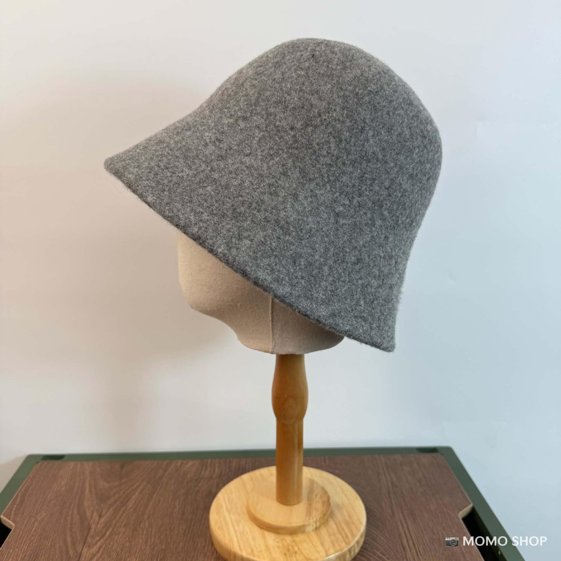 Australian Wool Bucket Hat For Women Autumn Winter Luxury High-End Face-Slimming Warm British Style Hat - Thumbnail 8