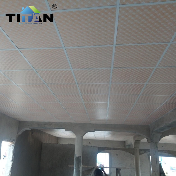 Exportación pvc gypsum board placa de yeso 600*600 techo de yeso