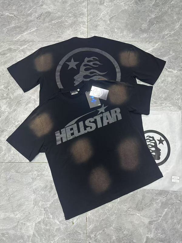 クロスボーダー Hellstar Tシャツ 2025年夏 欧米トレンドブランド レタープリント ゆったり半袖Tシャツ 男女兼用|undefined