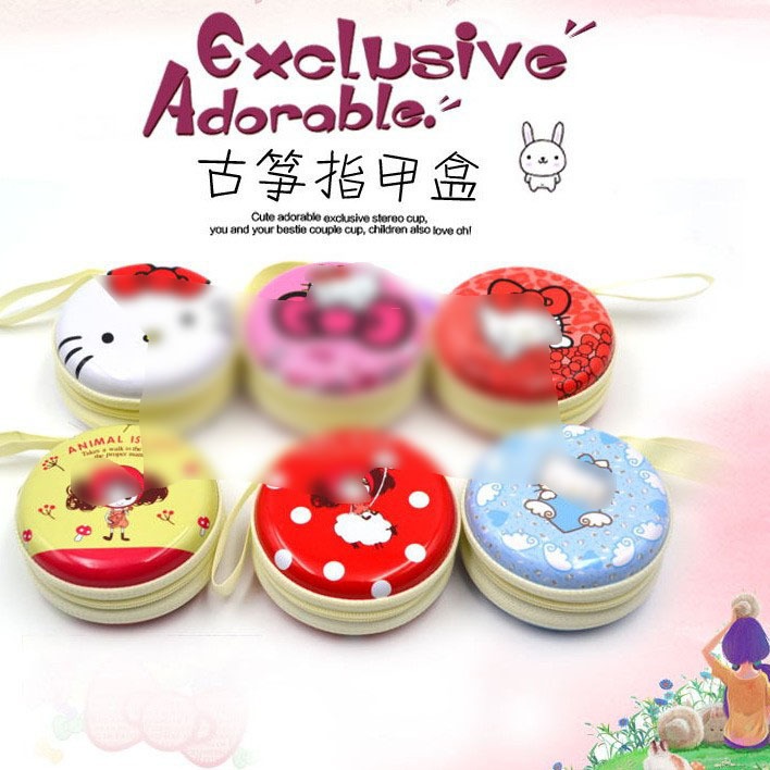 厂家批发古筝指甲盒卡通图案古筝琵琶指甲胶布收纳盒批发