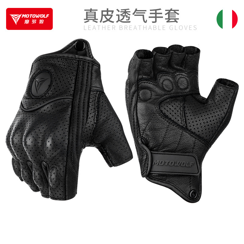 Guantes de montar a caballo de la motocicleta de verano al aire libre GUANTES DE Caballero De cuero resistente a la caída guantes de cuero de la motocicleta de los hombres