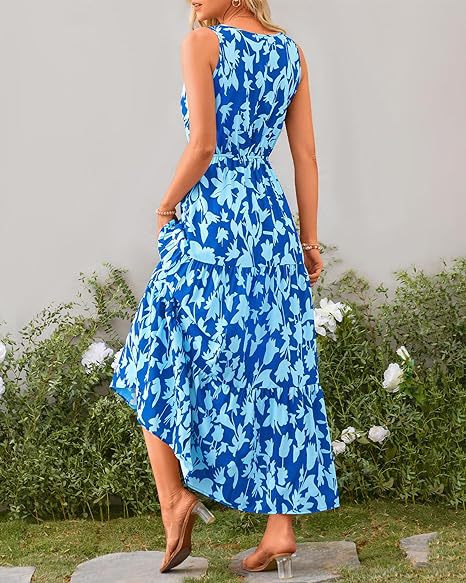 269g Weight Maxi Long Dress Dress Length Type Sleeveless Sleeve Length Swing Dress Dresses Type Sleeveless Sleeve Type Polyester Fabric Type Mid Waist Waist Line Holiday, Daily, Selfie Occasion V Neck Neckline Regular Fit Fit Type Flower Pattern Summer Season Women's Gender Printing Design Casual, Elegant, Simple Style Style Wholesale Women's Casual Elegant Simple Style Printing Flower Holiday Daily Selfie V Neck Sleeveless Swing Dress 15