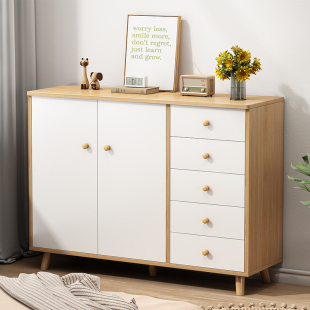 Ft Log Color Chest of Drawers Bedroom Wall Solid Wood Leg Storage Cabinet Household Living Room Combination Drawer Cabinet Storage Cabinet Bucket