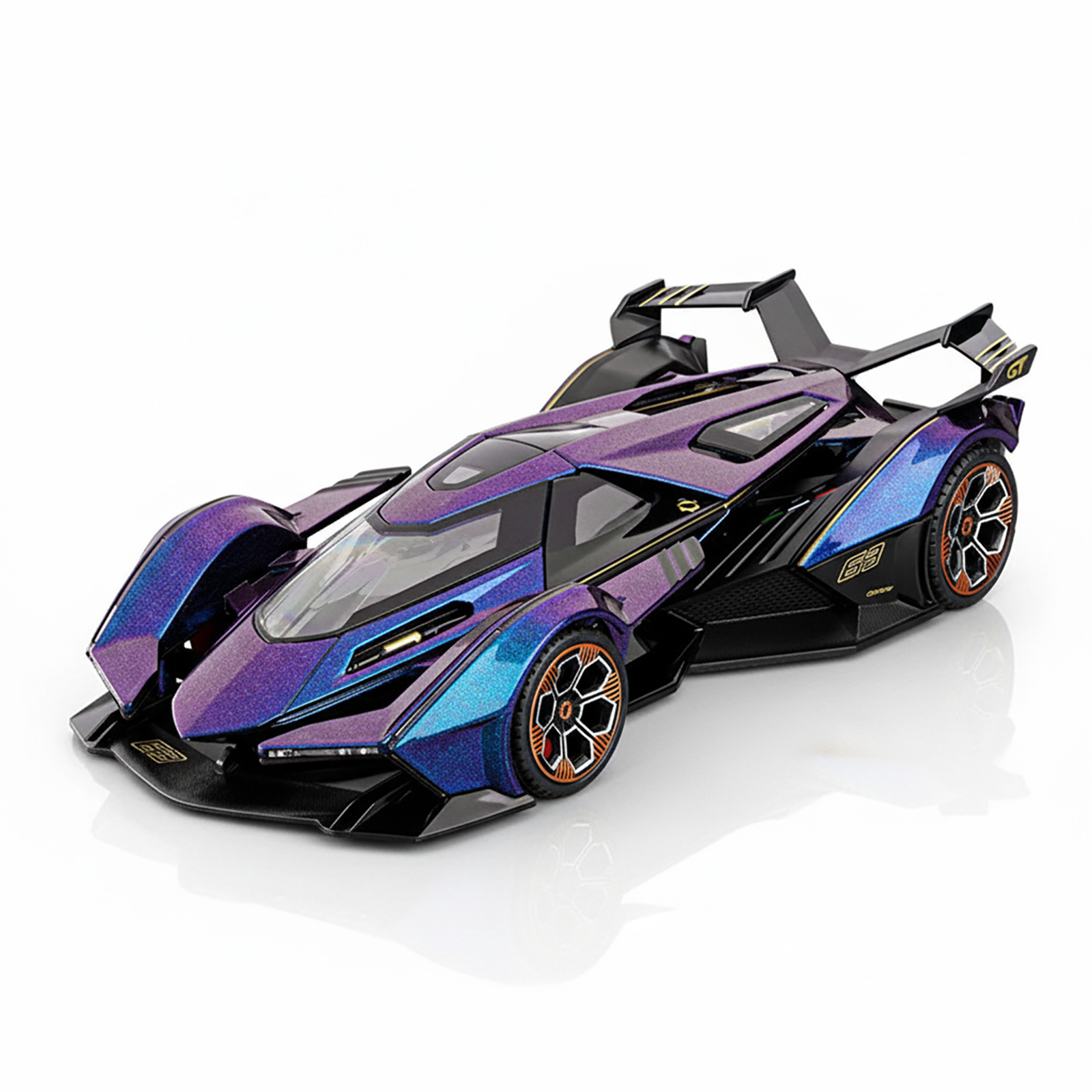 1:18 cesta delgada modelo de automóvil de aleación V12 cuatro ruedas amortiguador puede abrir la puerta regalo de día de Año Nuevo coche deportivo temático bar gran adornos