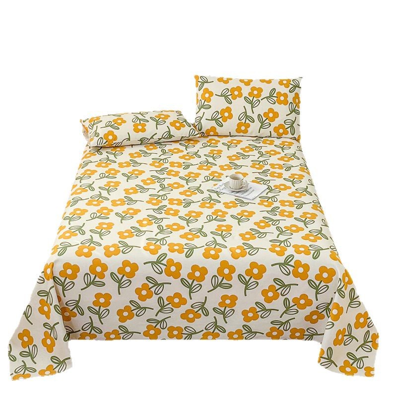 Youyixin Clase A sábanas de tela gruesa vieja de algodón puro pieza única 100 algodón individual dormitorio doble engrosado funda de almohada de tres piezas