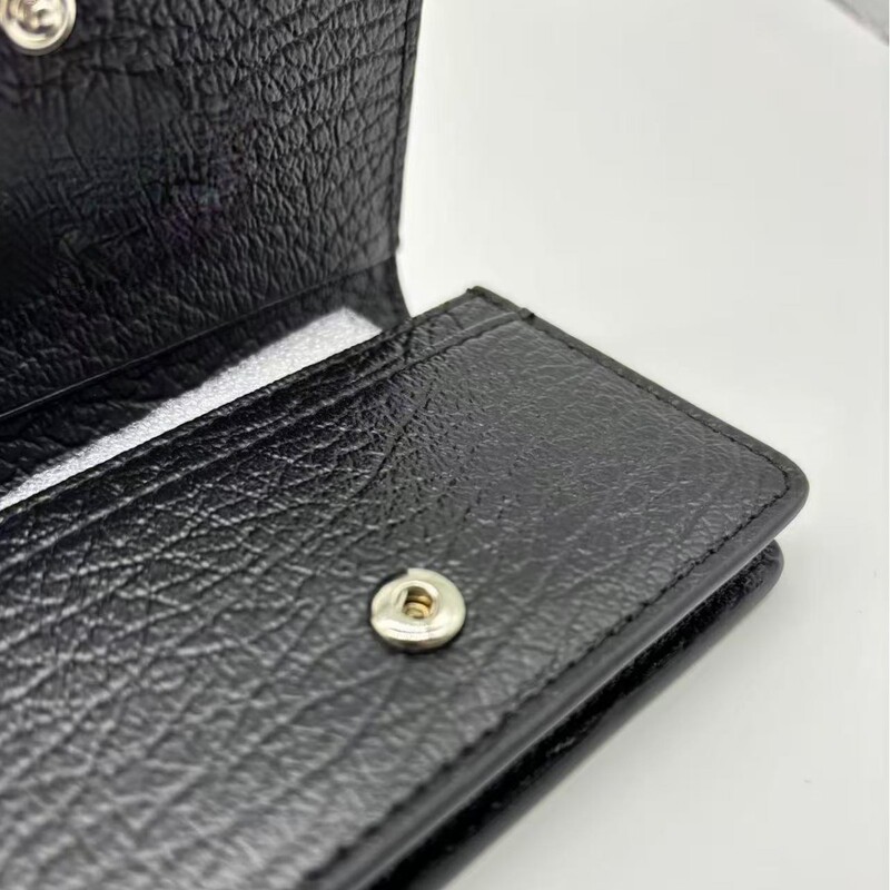 Mmm Style First-Layer Cowhide Leather Unisex Card Holder Wallet with Four-Corner Stitching, 6 Card Slots, Complete Set