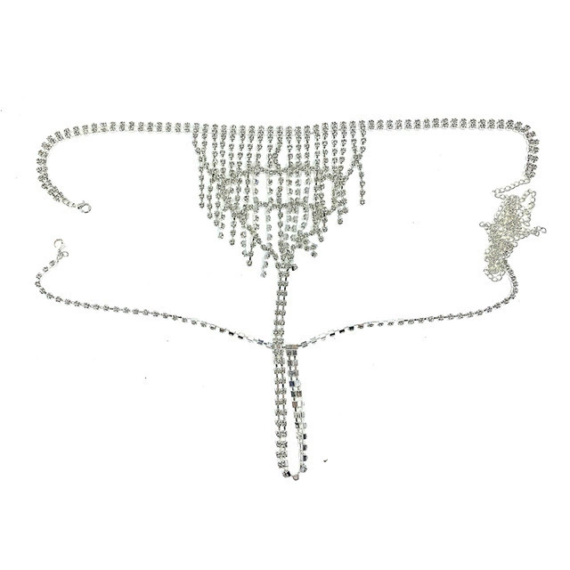 Cross -border new rhinestone body chain sexy nightclub underwear set show body clothing body chain