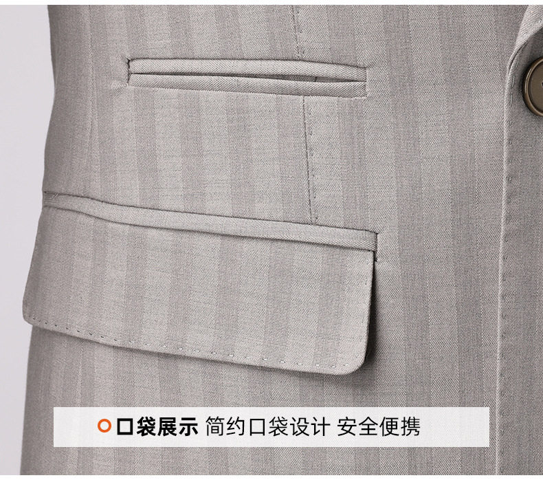 Bộ vest nam dáng ôm phối khuy hai hàng, áo vest + quần, kiểu công sở lịch lãm — Bao cao su màu be (áo+quần), Bộ 2 kiện màu cà phê (áo+quần), Màu be (áo+áo khoác+quần), Màu cà phê (áo+áo khoác+quần) chi tiết 24