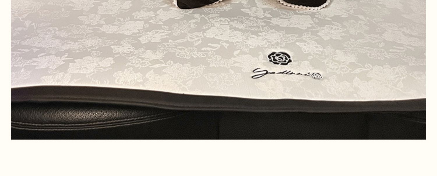 Car Seat Cushion for All Seasons, High-End Camellia Single-Piece Linen Seat Cushion, Winter Car Seat Cover for Women