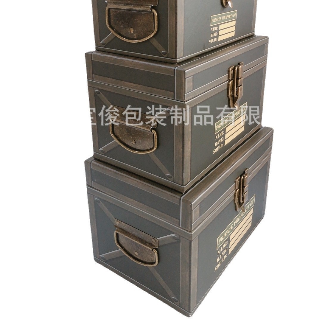 定制出口欧美纸板海盗盒 纸板储存盒 包装纸板印刷复古套盒