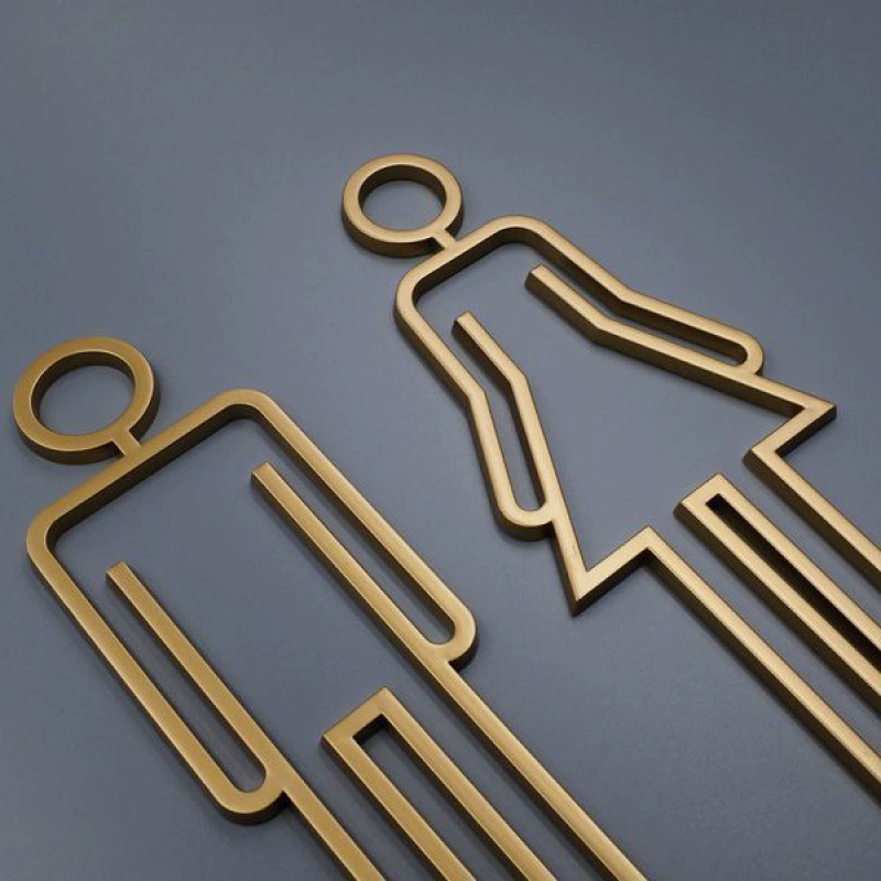 Трехмерная полая вывеска для ванной комнаты, креативная вывеска для двери ванной комнаты, вывеска для туалета