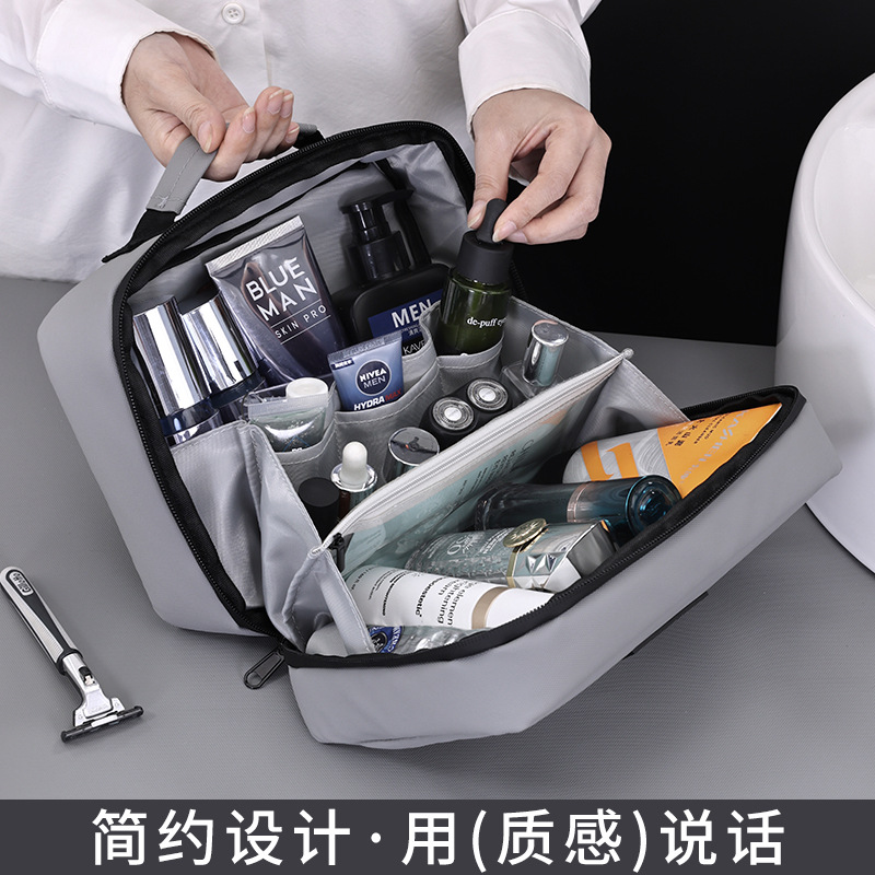 Bolsa de maquillaje de gran capacidad de alta sensación de viaje bolsas de lavado para hombres de gran capacidad de separación seca y húmeda de viaje bolsa de almacenamiento portátil