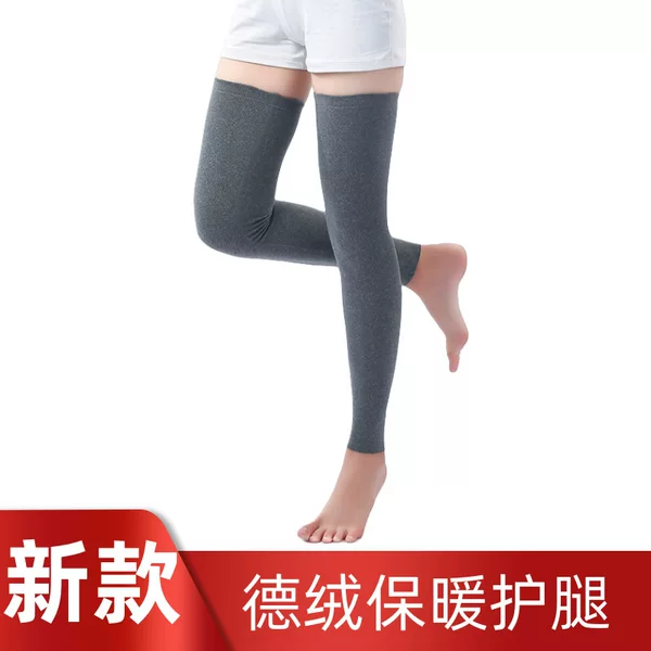 Derong Autumn and Winter Men's and Women's Velvet Thickeneded Anti-Slip Leggings and Knee Protection to Protect Joints and Old Cold Legs over the Knee Socks