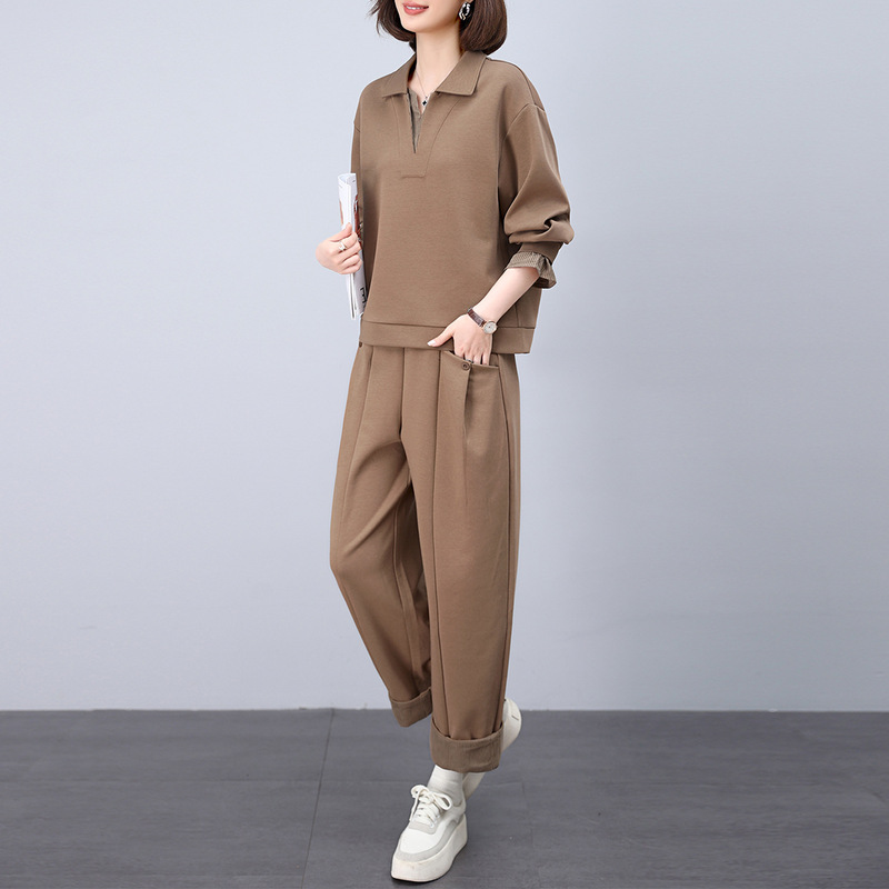 休闲运动套装女2025新款早秋穿搭一整套减龄洋气时尚卫衣两件套|undefined