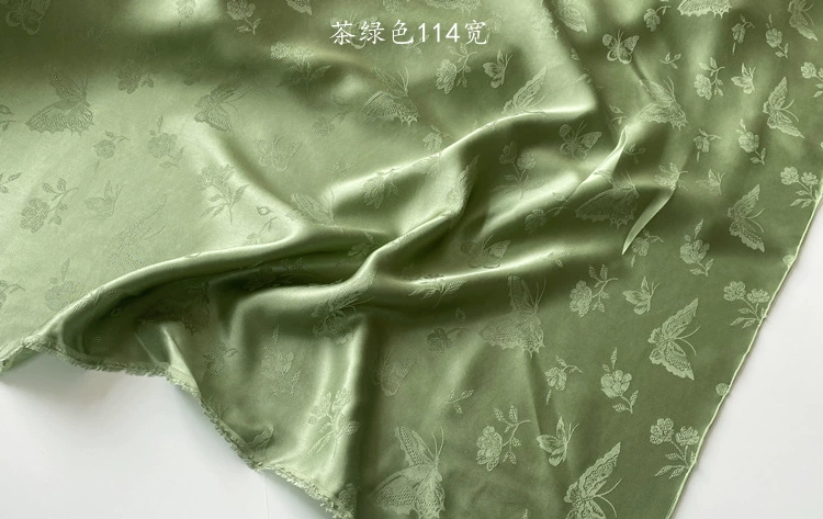 wholesale silk floral silk hollow jacquard fabric thickened silk floral silk woven floral silk