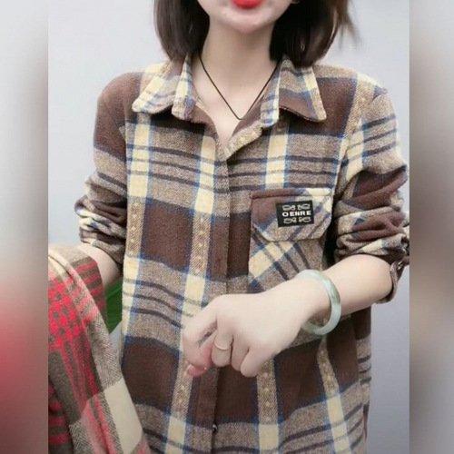Special sale mom's plaid women's shirt, long-sleeved shirt, mid-spring and autumn new style, hot shirt, thin coat, women