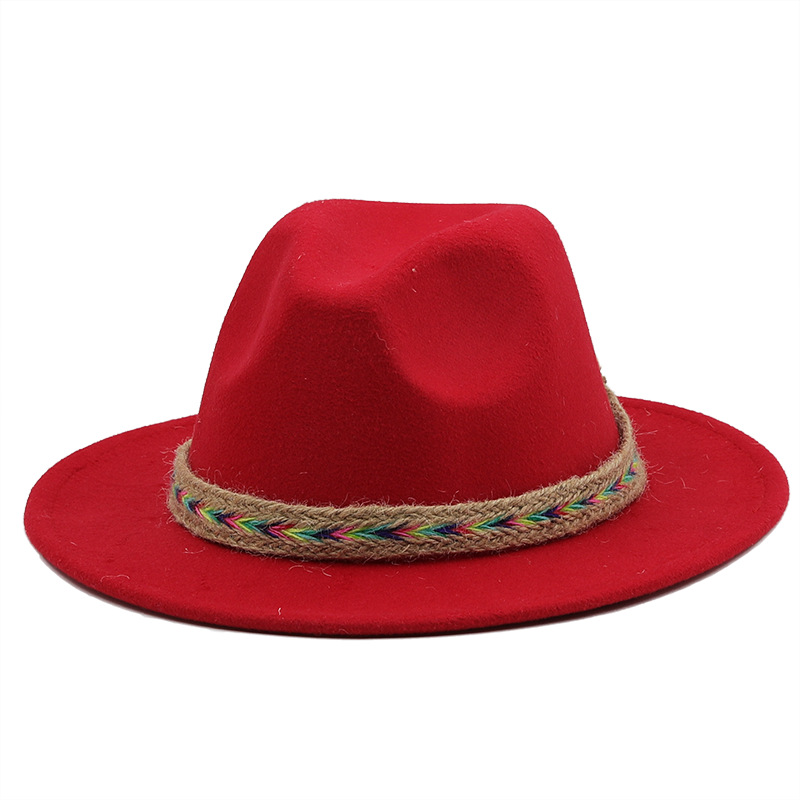 New Woolen Jazz Hat Big Brim Fashion Top Hat British Gentleman Hat display picture 2