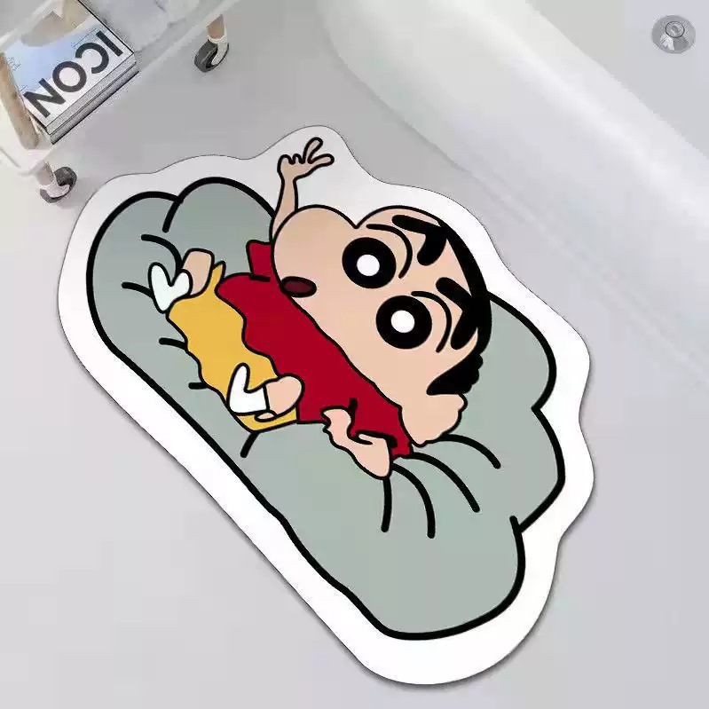 Bathroom floor mat cartoon Crayon Shin-chan diatom mud soft mat bathroom non-slip absorbent mat entry door carpet new product