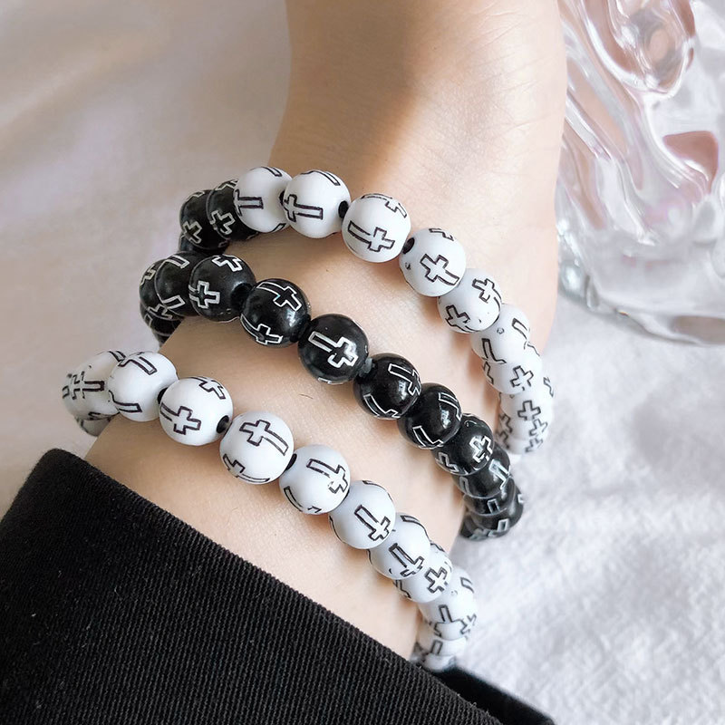Bracciale con perline e teschio per uomo e donna stile retro_voghion.com