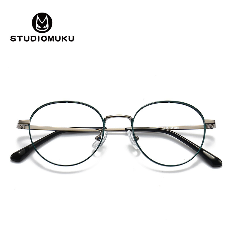 STUDIOMUKU mu gafas frescas luz clásica forma de marco redondo retro con gafas de miopía de identificación marco
