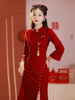 cheongsam Toast clothing winter new pattern marry Claret Long sleeve Chinese style Engagement full dress Back door Improvement Young models