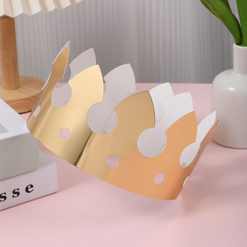 Comercio exterior transfronterizo 20 tarjeta de oro cumpleaños papel corona adultos niños cumpleaños sombrero fiesta decoraciones al por mayor