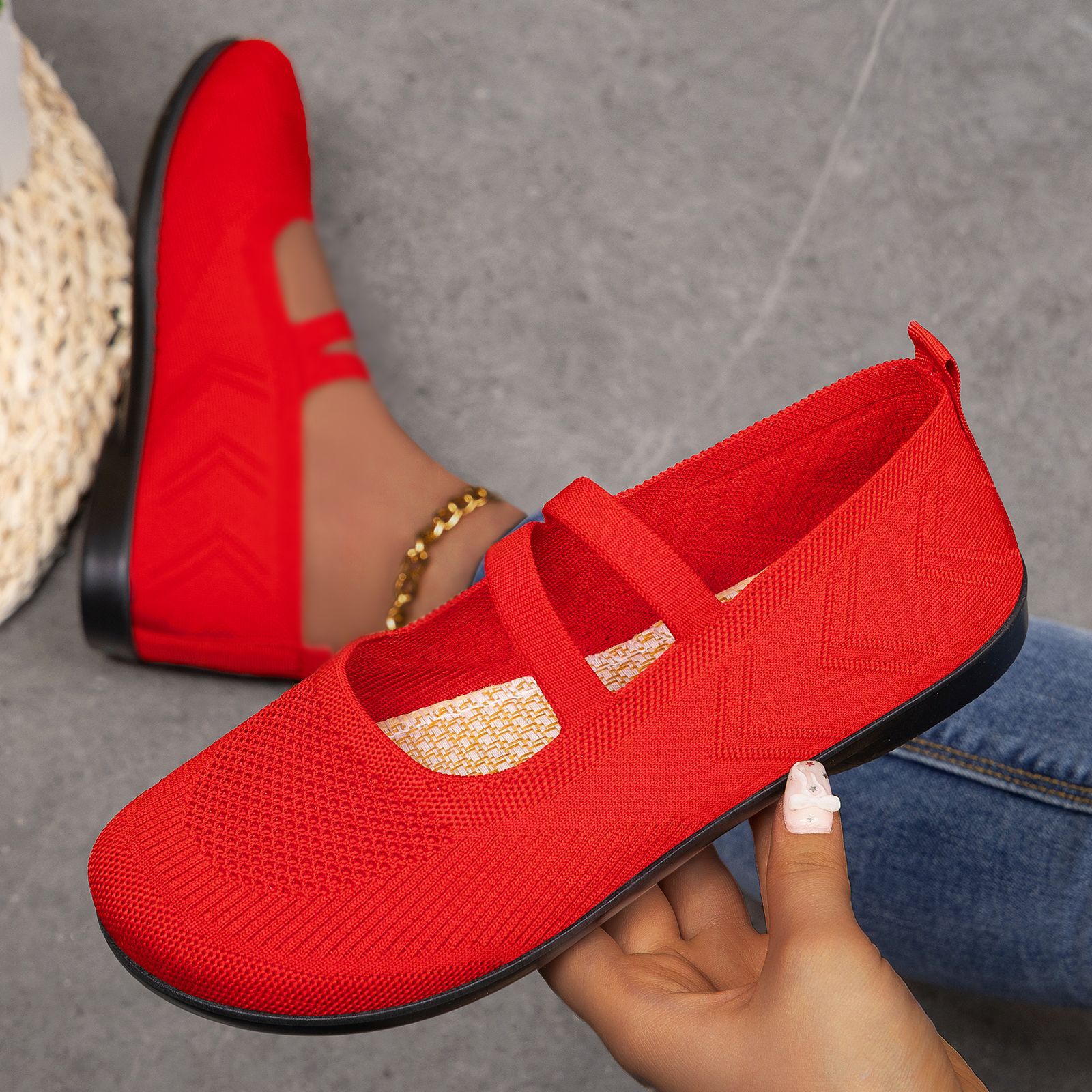 DZ-G - JLY09 Rojo para mujer (bolsa con cremallera PE)