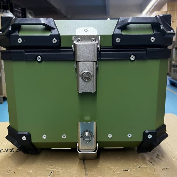 36L45L motocicleta verde retro liberación rápida aleación de aluminio verde caja trasera scooter equipaje coche eléctrico caja trasera