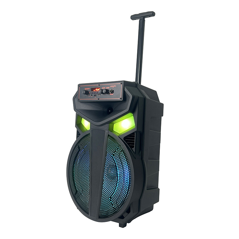Gran promoción transfronteriza 12 pulgadas 20W altavoces al aire libre festival reunión Bluetooth con micrófono iluminación de atmósfera LED