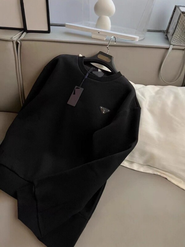 Cross-Border P Brand Autumn and Winter New Pure Cotton Sweatshirt with Triangle Logo, Round Neck, Loose Fit, Sports Trendy Brand Long-Sleeve Shirt Cross-Border P Brand Autumn and Winter New Pure Cotton Sweatshirt with Triangle Logo, Round Neck, Loose Fit, Sports Trendy Brand Long-Sleeve Shirt