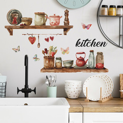 卡通仿真廚房調料工具瓶瓶罐罐Kitchen家居裝飾牆貼貼紙自粘批發