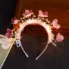 Hairpin flower headband [pink warm lamp]